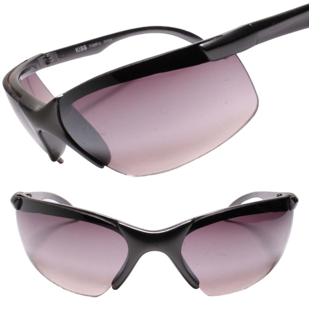 Athletic Baseball Sports Eyewear Lightweight Wrap Sunglasses Gray Frame